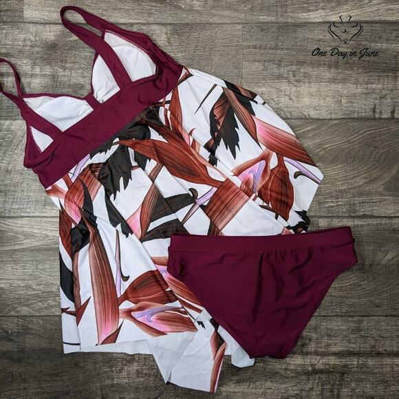 Bucota Floral Swimdress Tankini Swimsuit Size M - Picture 6 of 6